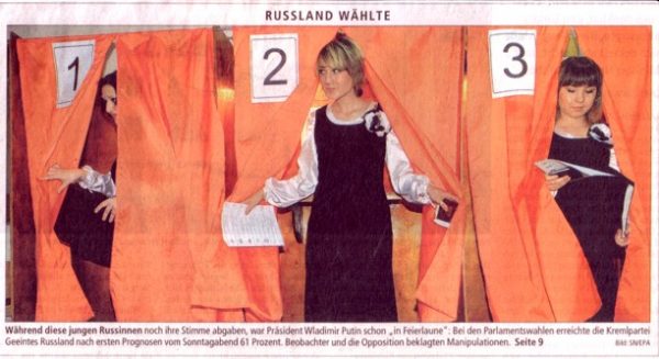 Salzburger Nachrichten Titelbild zu Wahlen in Russland im Dezember 2003