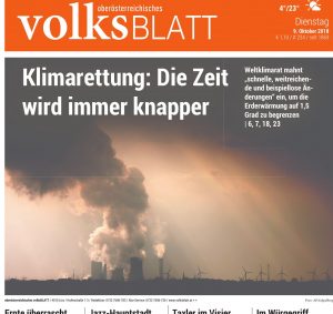 Titelbild - Klimawandel - Volksblatt - 9.10.18