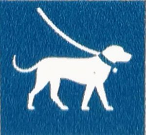 Gebotsschild: Hunde an die Leine. Kullaberget